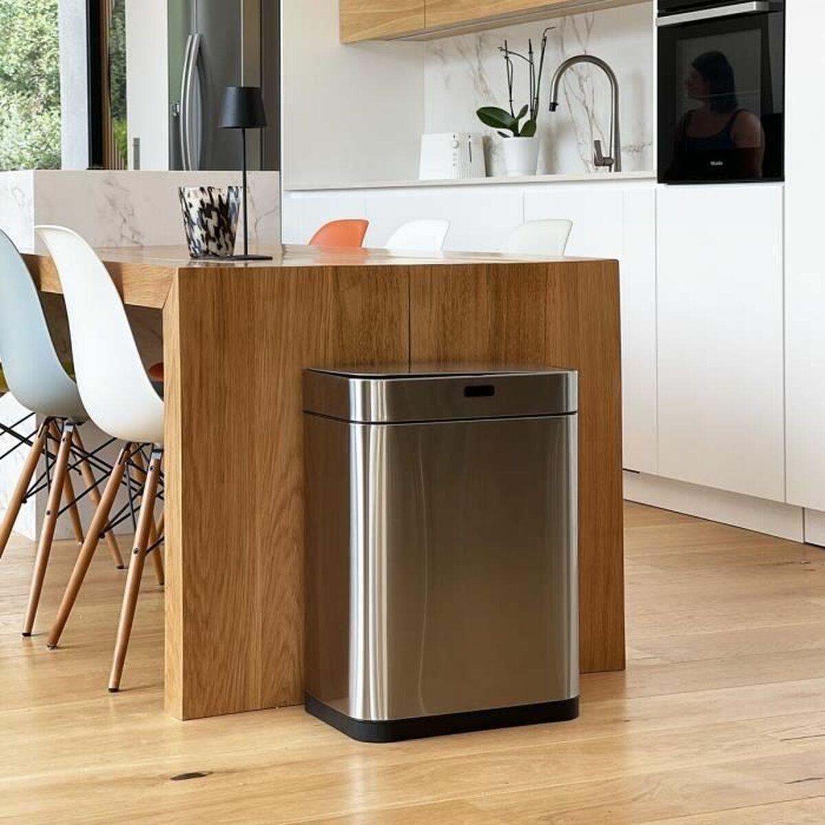 Mülltonne Kitchen Move Grau Metall Edelstahl 60 L